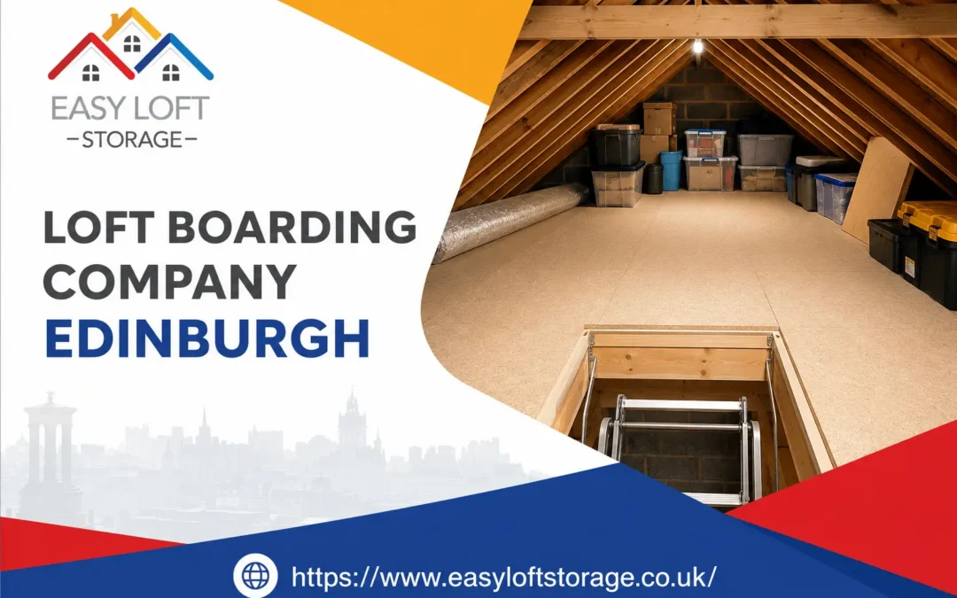 Loft boarding company Edinburgh installer fitting boards in an Edinburgh house loft space.