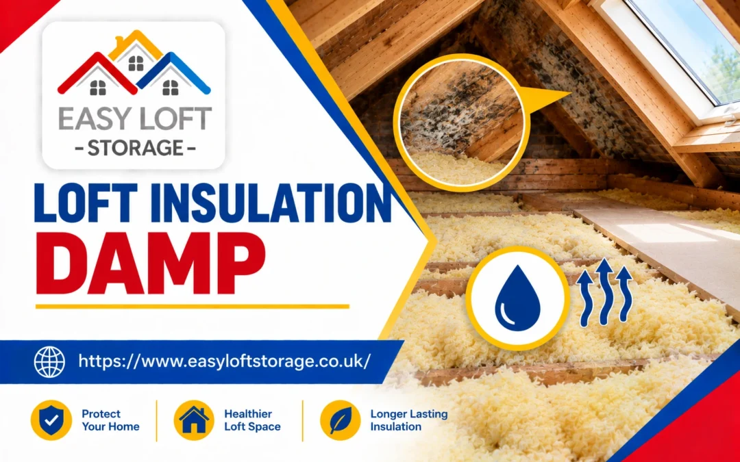 Damp, water-stained loft insulation showing signs of mould in an Edinburgh loft